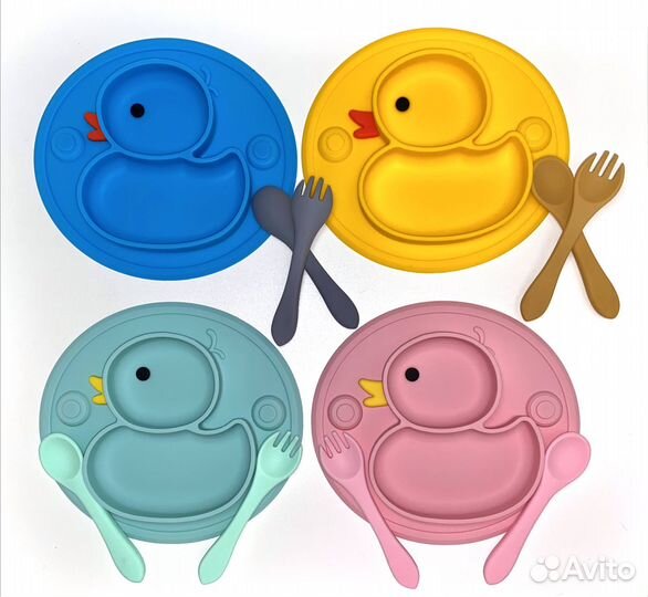 Детские секционные тарелки из силикона