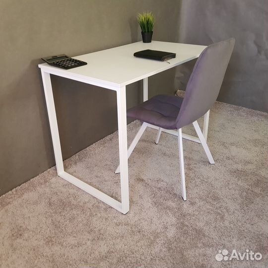 Письменный стол Лофт 100*60 см. Белые ножки