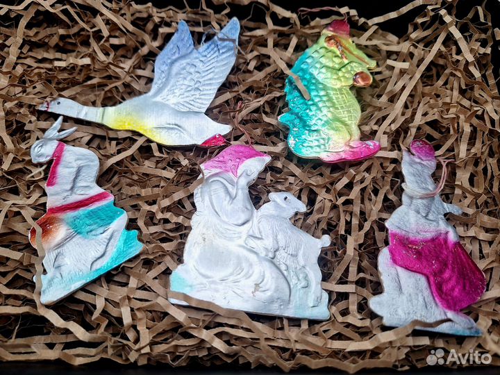 Елочные игрушки картонаж СССР подарочные наборы