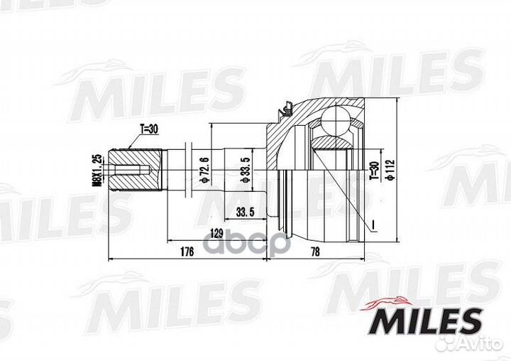 Шрус наружный toyota land cruiser 4.2/4.7 98
