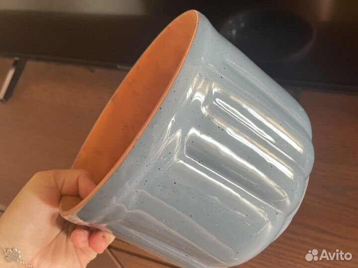 Кашпо горшок керамика с поддоном