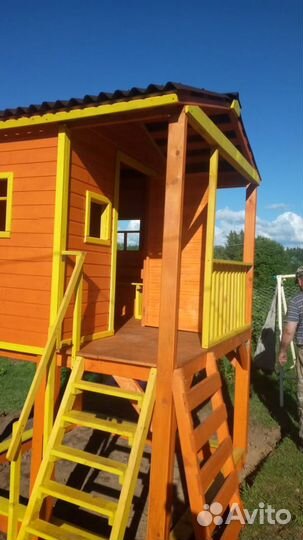 Детский игровой домик с песочницей