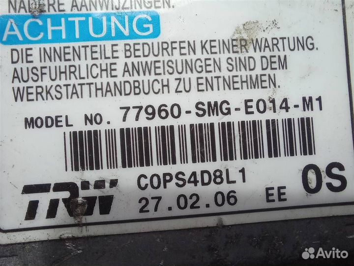 Блок управления AIR BAG honda Civic 5D FK viii 20