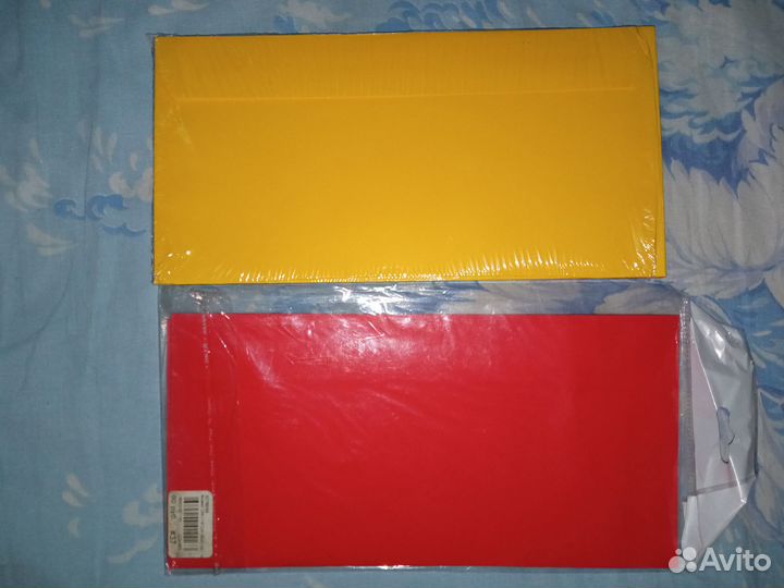 Конверты цветные новые в упаковках по 5шт и 10шт