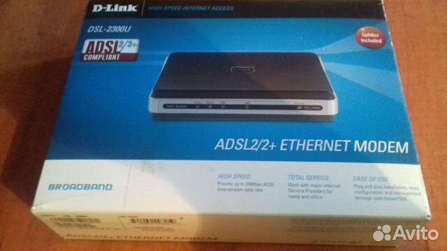 Продаю D-Link DSL-2300U adsl2/2+ethernet modem