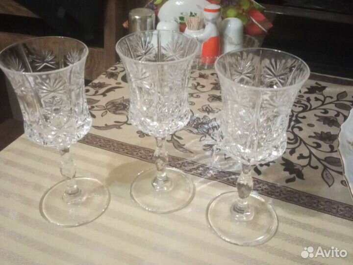 Три хрустальных бокала СССР. Винтаж