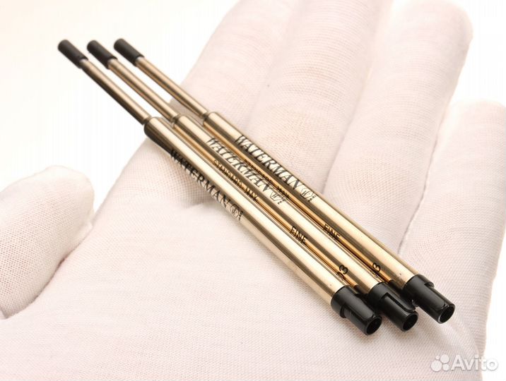 3шт) Waterman Шариковый Стержень Ручки Чёрный (Лот