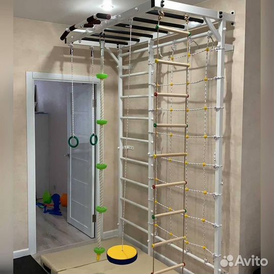 Шведская стенка (с рукоходом и сеткой) Атлант