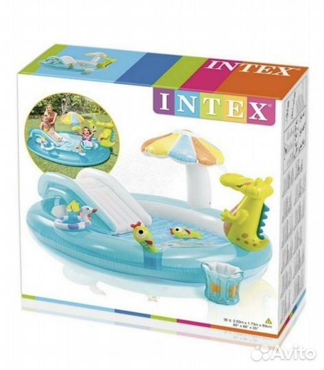 Надувной бассейн с горкой