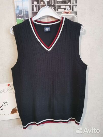 Жилет школьный синий для мальчика 140