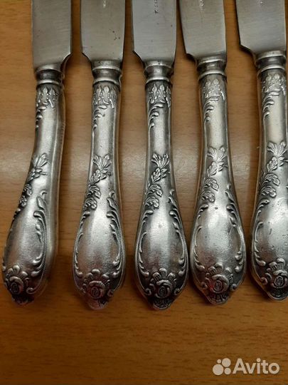 Мельхиоровые столовые ножи 6шт. СССР
