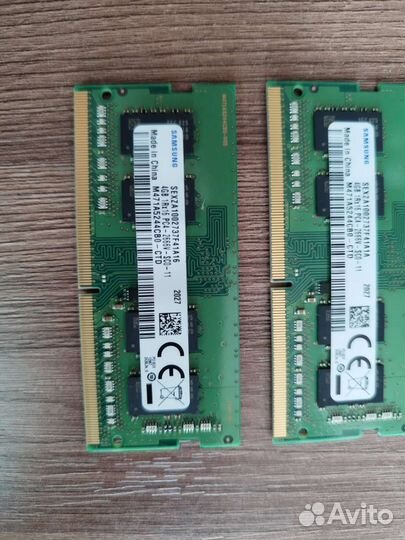 Оперативная память SO-dimm Samsung ddr4 4Gb 2шт