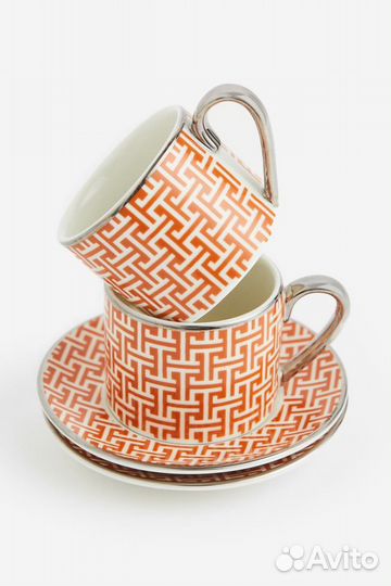 Новый кофейный набор HM home (2 чашки, 2 блюдца)