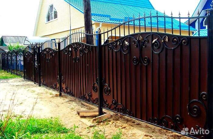 Забор из профнастиал, Откатные ворота