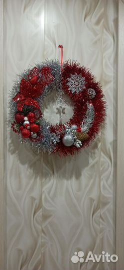 Венки новогодние ручной работы 32
