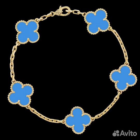 Золотой браслет van cleef Alhambra