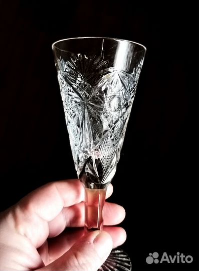 Хрустальные. Бокалы СССР, советский хрусталь фужер