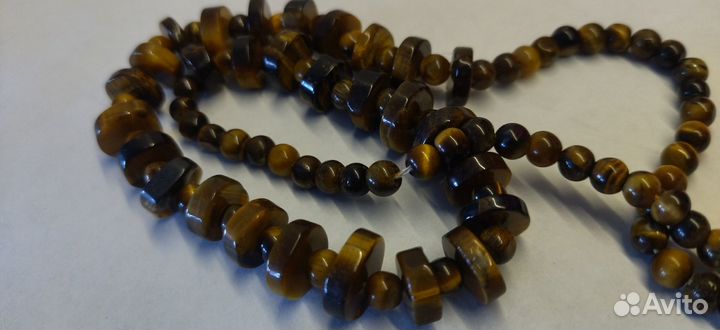 Бусы камень-тигровый глаз 49 см