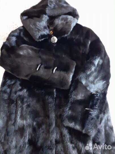 Шуба норковая с капюшоном