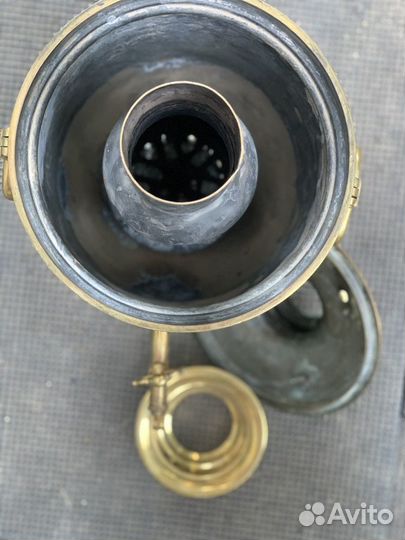 Тульский самовар на дровах из латуни