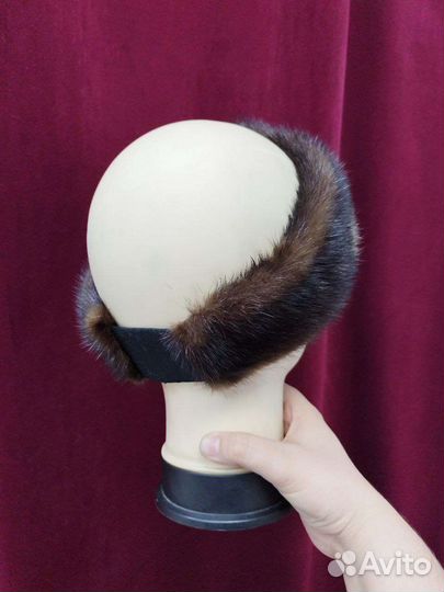 Повязка на голову из меха норки