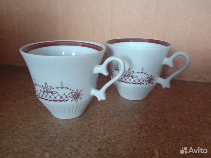 Сервировка Кофейные чашки, Корзина береста, ложка