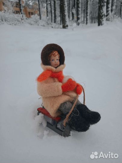 Ватная ёлочная игрушка из шерсти ёлочная игрушка