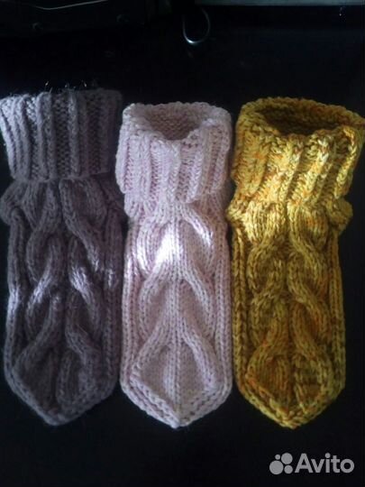 Вязанные носки, следки, сноуды, манишки, жилеты