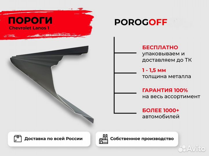 Ремонтные пороги Chevrolet Lanos Хэтчбек