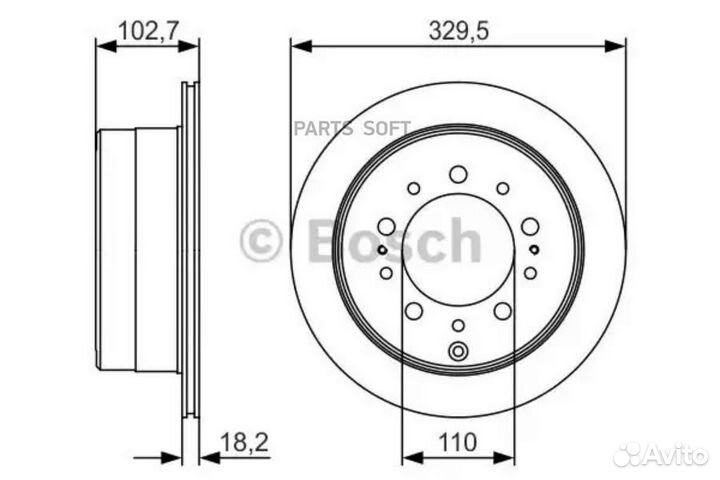 Bosch 0986479R15 0 986 479 R15 диск тормозной задн