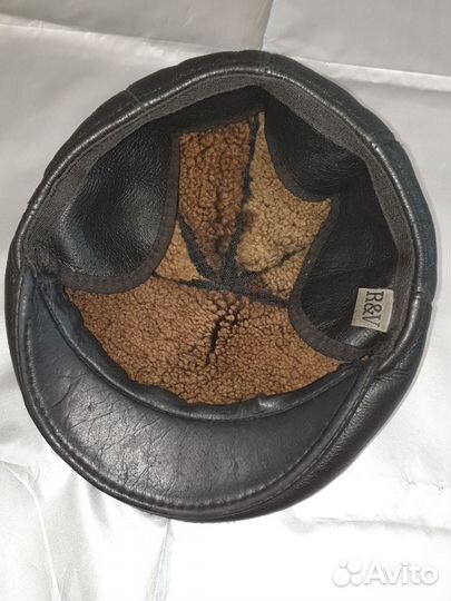 Мужская кожаная кепка зимняя