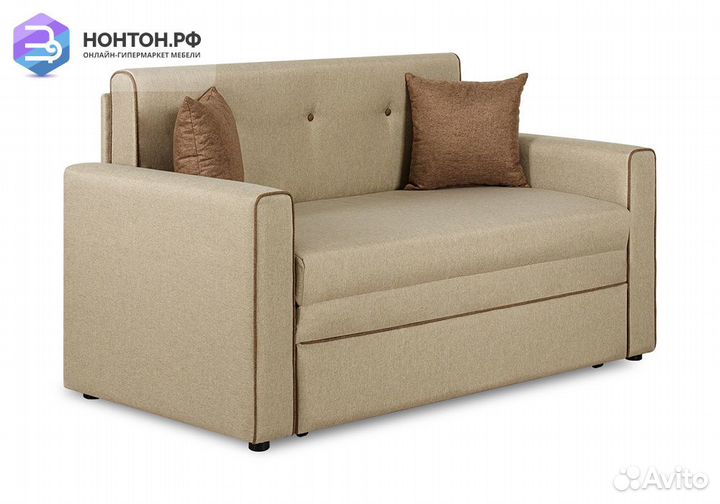 Диван выкатной Найс бежевый / коричневый