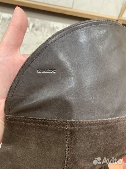 Сапоги натуральная замша кожа 38р демисезонные