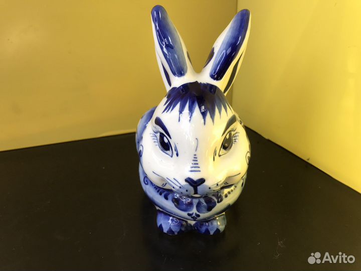 Z.5703 кролик Гжель большой (15х15 см)