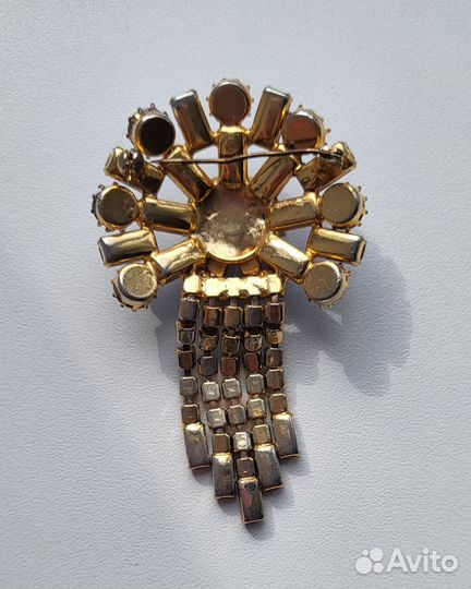 Красивая винтажная брошь брошка, Чехословакия пери