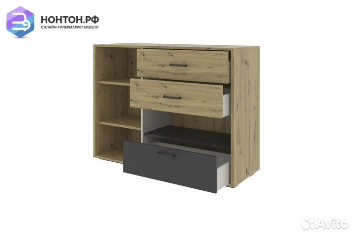 Комодkubo км-120 артизан / чёрный / серый