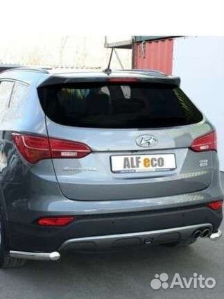 Защита заднего бампера hyundai santa fe 3