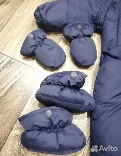 Зимний комбинезон crokid 80-86 + флис.комбинезон