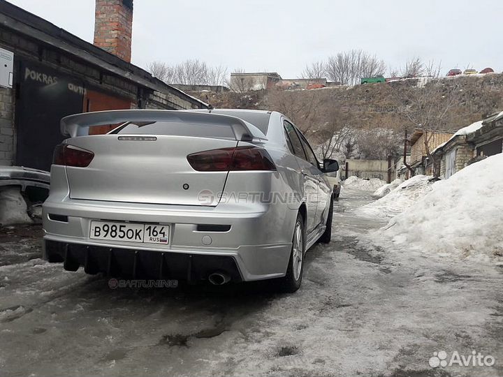 Юбка заднего бампера Лансер 10 Shark Lancer X