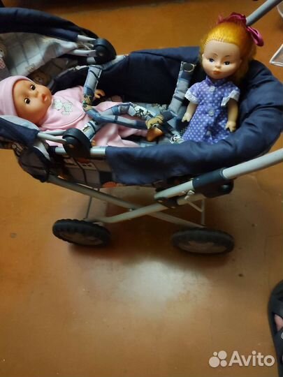 Коляска кукольная и кукла пупс