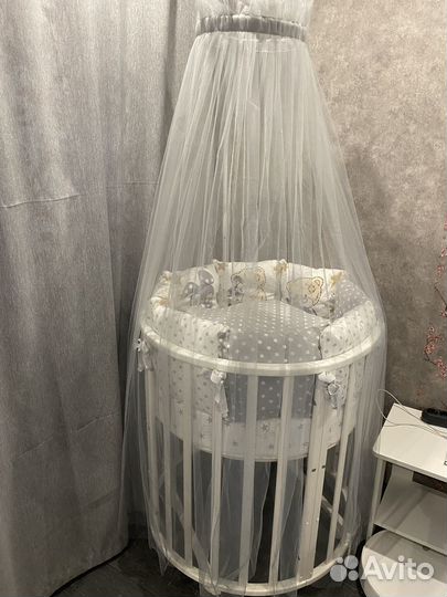 Детская кроватка трансформер с маятником