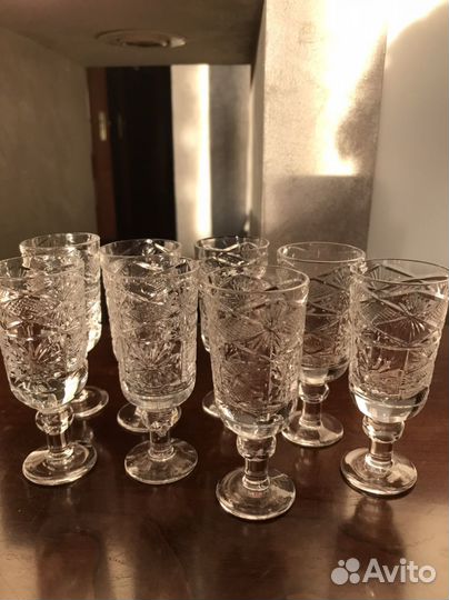 Хрустальные рюмки СССР 8 шт