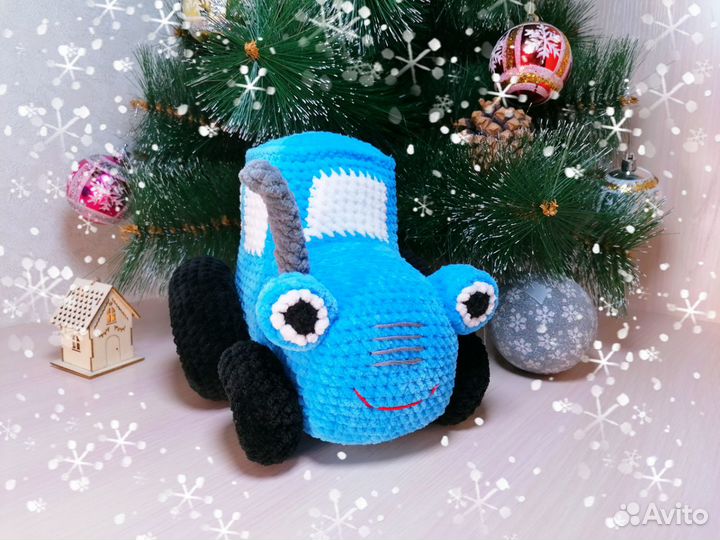 Вязанная игрушка Трактор Пух-Пух