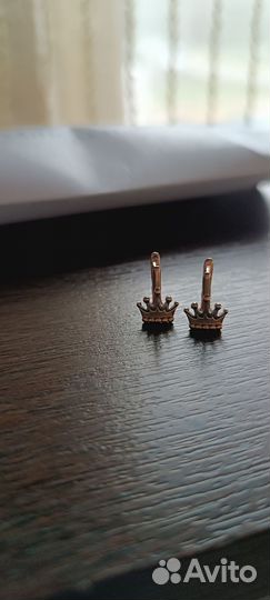 Золотые серьги детские бу