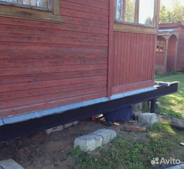 Ремонт фундамента/ подъем дома/ заменов венцов