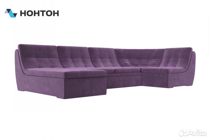 Диван п-образный дельфин Холидей микровельвет сире