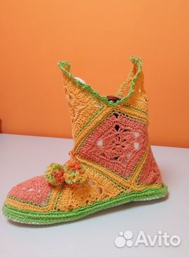 Носки-тапочки ручной вязки