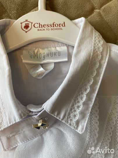 Рубашка белая для девочки 128