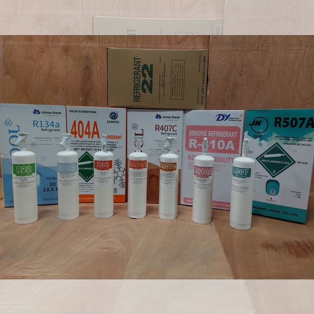 Фреон в маленьких баллонах R134, R410A, R404A, R22, R407, R507
