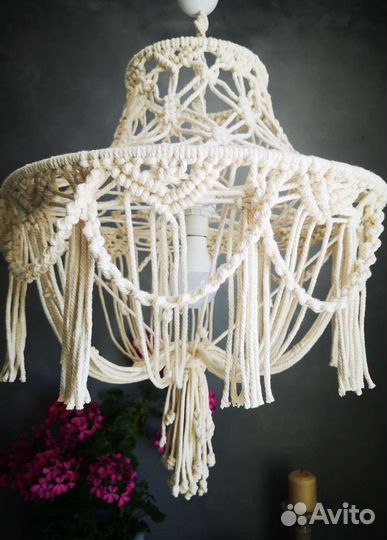 Абажур (люстра) макраме